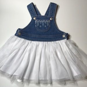SOLD: Like New Denim & Tutu Overall dress